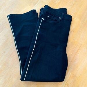 7 For All Mankind Womens Jeans Bootcut Stripe Black White 31